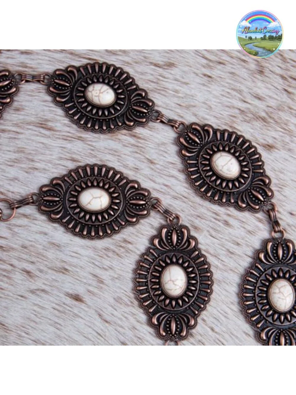Turquoise Western Concho Chain Belt for Women